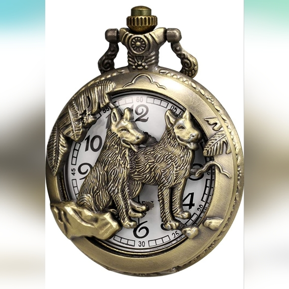 Wolf wolves pocket watch - Picture 3 of 7